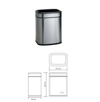 6 L Room Waste Bin with Anti-fingerprint brushed steel