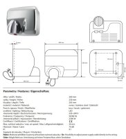 Automatic Hand Dryer 2300W with LED Light