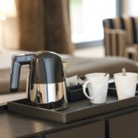 JVD Welcome Tray CHARME Black with Two-tone Kettle Diva...