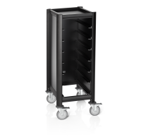 Tablettwagen für 7 GN Tabletts mit Alu-Profile, schwarz