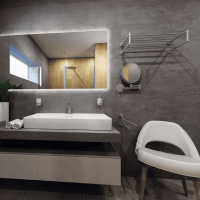 Wire Waste Bin with Fixed Front Wall for, brushed stainless steel