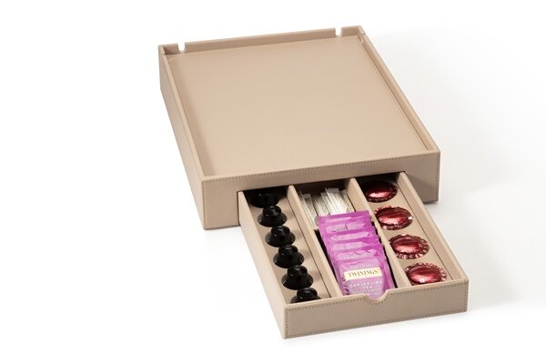 BTRAY Hotel Welcome Tray with Drawer large SPACE beige