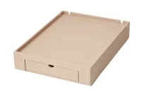 B-TRAY Willkommenstablett Space Beige mit Espresso Maschine und 0,5 l Wasserkocher Star