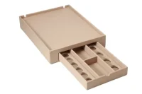 B-TRAY Willkommenstablett Space Beige mit Espresso Maschine und 0,5 l Wasserkocher Star