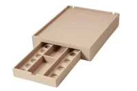 B-TRAY Willkommenstablett Space Beige mit Espresso Maschine und 0,5 l Wasserkocher Star