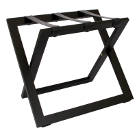Compact Luggage Rack with Nylon Straps beech wood black