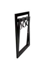 Compact Luggage Rack with Nylon Straps beech wood black