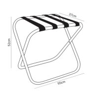 Economy Hotel Kofferablage in Schwarz mit Nylongurten