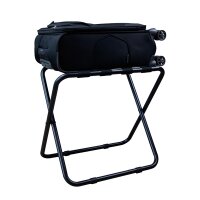 Economy Hotel Kofferablage in Schwarz mit Nylongurten