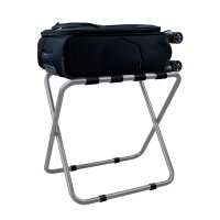 Economy Hotel Kofferablage in Silber mit Nylongurten