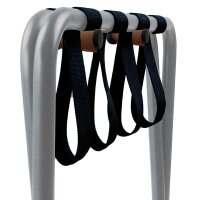 Economy Hotel Kofferablage in Silber mit Nylongurten