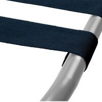 Economy Hotel Kofferablage in Silber mit Nylongurten