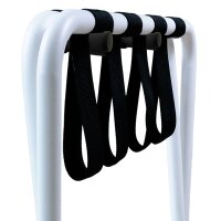 Economy Hotel Luggage Rack with Nylon Straps white