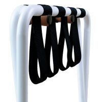 Economy Hotel Luggage Rack with Nylon Straps white
