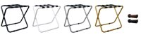 Economy Hotel Luggage Rack with Nylon Straps white