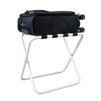 Economy Hotel Luggage Rack with Nylon Straps white