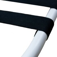 Economy Hotel Luggage Rack with Nylon Straps white