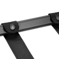 Hotel Kofferbock aus Schwarzem Stahl mit Grauen Nylonbändern