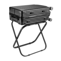 Hotel Kofferbock aus Schwarzem Stahl mit Grauen Nylonbändern