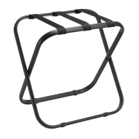 Hotel Kofferbock aus schwarzem Stahl mit Braunen Ledergurten