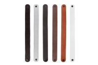 Hotel Kofferbock aus schwarzem Stahl mit weißen Ledergurten