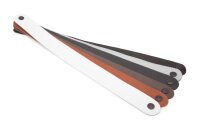 Hotel Kofferbock aus schwarzem Stahl mit weißen Ledergurten