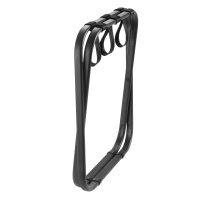 Hotel Kofferbock aus schwarzem Stahl mit weißen Ledergurten