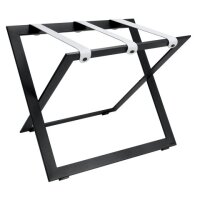 Steel Black Luggage Rack with Grey Nylon Straps