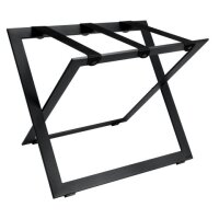 Black Steel Luggage Rack with Black Leather Straps