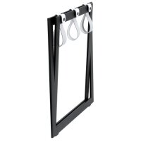 Black Steel Luggage Rack with Black Leather Straps
