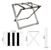 Black Steel Luggage Rack with Black Leather Straps