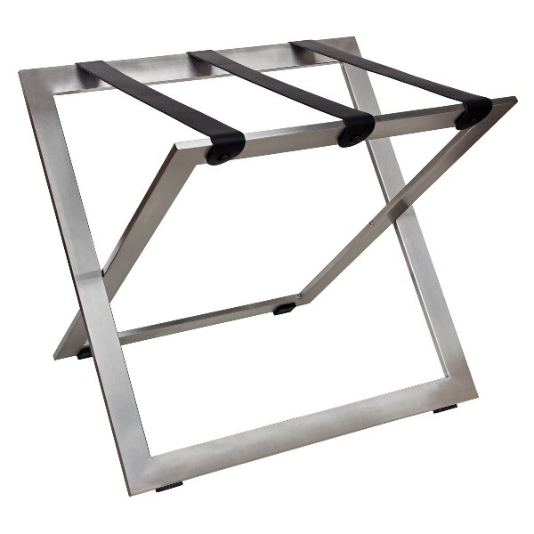 Steel Luggage Rack with Black Leather Straps