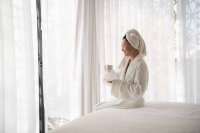 Bathrobe with Shawl Collar Capri, size L