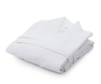 Kimono Hotel Bathrobe, Waffle Pique, size S