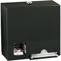 Dispenser for Tampons and Pads, stainless steel, black
