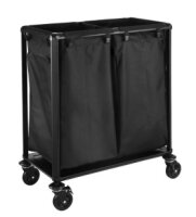 Wäschewagen mit 2 Wäschesäcken, Schwarz auf Schwarz