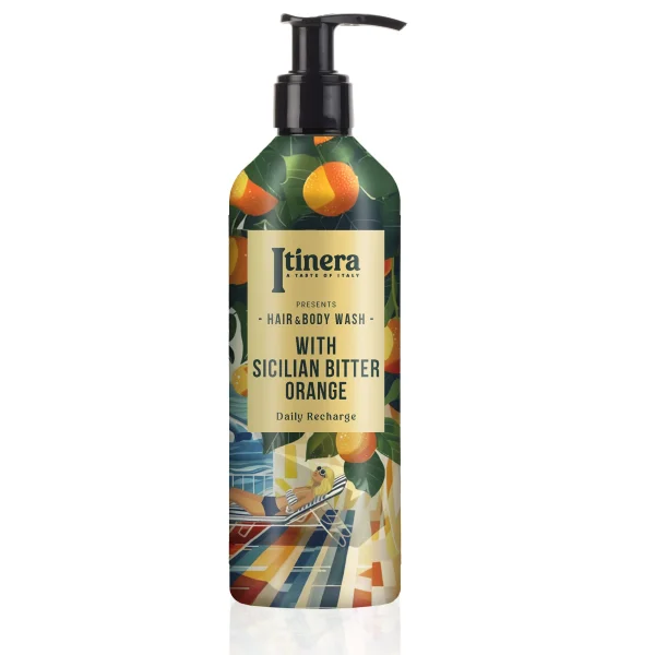 Itinera Daily Recharge 2-in-1 Shampoo & Duschgel mit nachfüllbarem Pumpspender, 370 ml