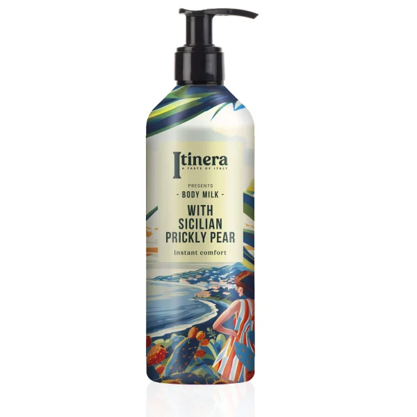 Itinera Instant Comfort Body Milk with Sicilian Prickly Pear and Locked Pump 370 ml