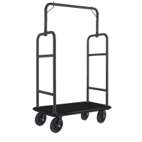Modern Luggage Trolley, black powder-coated with black carpet
