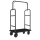 Modern Luggage Trolley, black powder-coated with black carpet