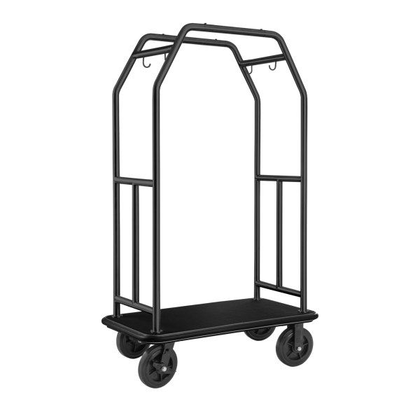 Traveller Luggage Trolley, black powder-coated with black carpet