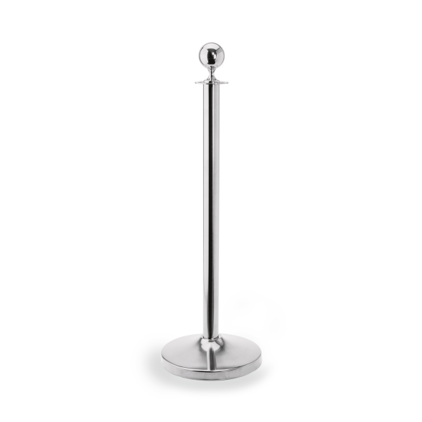 Barrier Post with Ball Head - Polished Steel