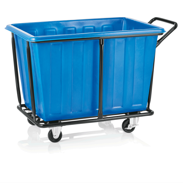 Wäschewagen, Blau, Volumen, 330 Liter, Material, Pulverbeschichteter Stahl, Wanne aus Polyethylen