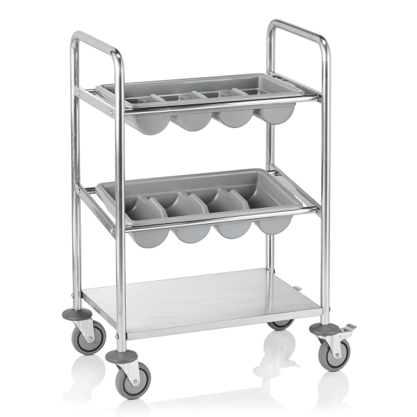 Besteckwagen, 62 x 40 x 94,5 cm, Chromnickelstahl