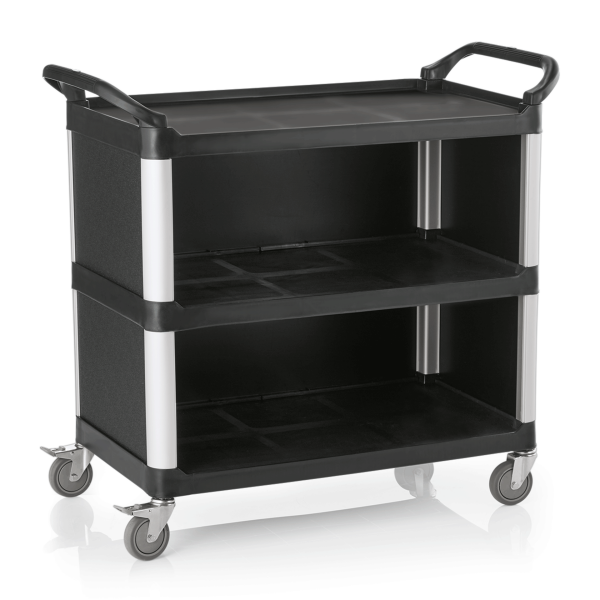 Servierwagen mit drei Ablagen, Alurahmen, 96 x 50 x 102 cm, Polypropylen