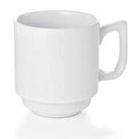 Stapelbarer Kaffeebecher 250 ml, Porzellan weiß,...