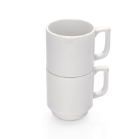 Stackable Mug 250 ml, Italy Series, white porcelain