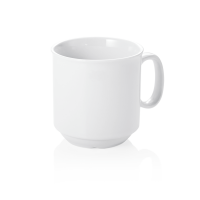 Stapelbarer Kaffeebecher 300 ml, Porzellan weiß,...