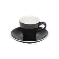 Untertasse 90 ml für Espresso-Obertasse, Serie Italia, klassisches Schwarz-Weiß-Design