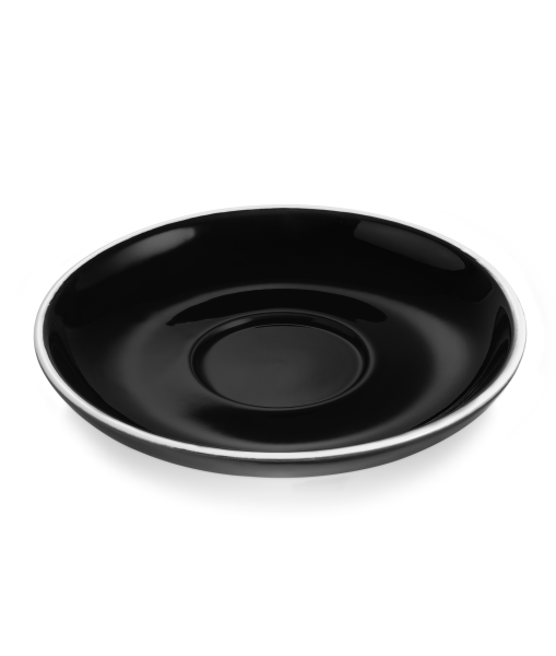 Untertasse 180 ml für Doppio Espresso-Obertasse, Serie Italia, klassisches Schwarz-Weiß-Design